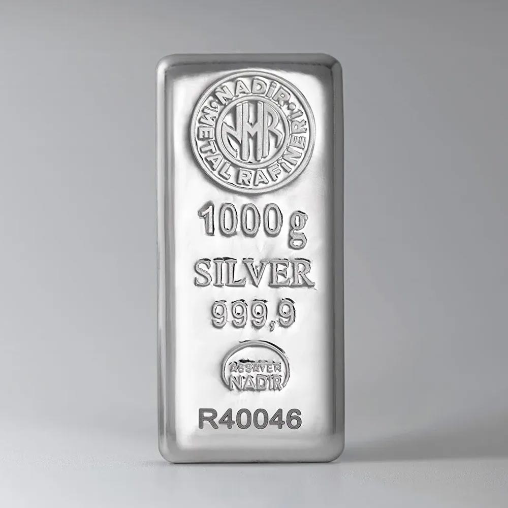 شمش نقره ۱ کیلویی نادیر گلد