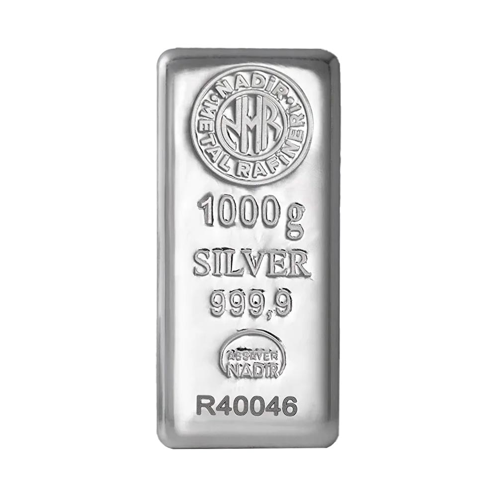 شمش نقره ۱ کیلویی نادیر گلد